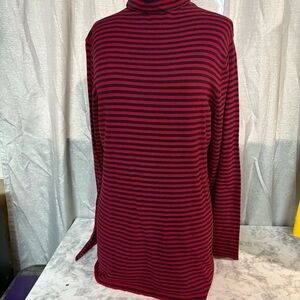 Norma Kamali Red and Black Striped Top